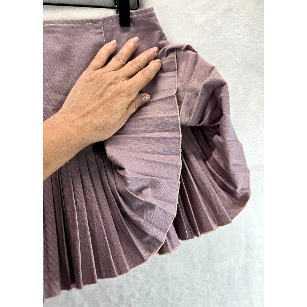 Pleated Mini Skirt Lavender Sz M by Bobby J Tennis Skirt Cotton Coquette - Picture 5 of 15